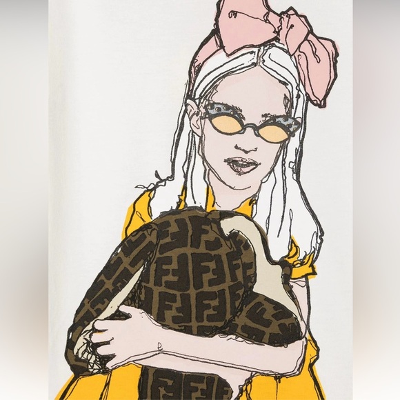 FENDI Logo T-shirt size 12A - Picture 3 of 8